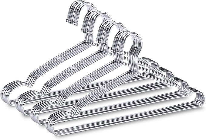 40-Pack Heavy-Duty Stainless Steel Hangers – 15lb Capacity, Rustproof Metal by FUSTEGClothesHangers