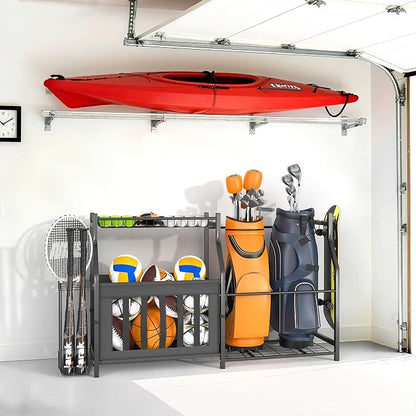 WALMANN Garage Sports Equipment Organizer, Ball Storage Stand, Indoor Golf Bags - Image 2