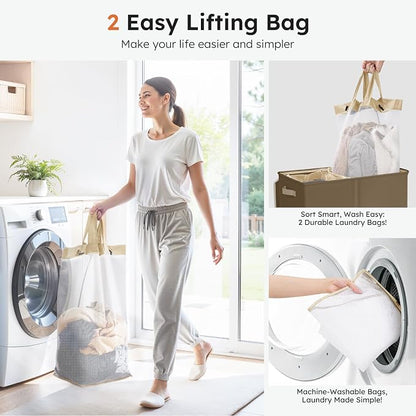 SOLEDI Large Double Laundry Hamper - Image 3