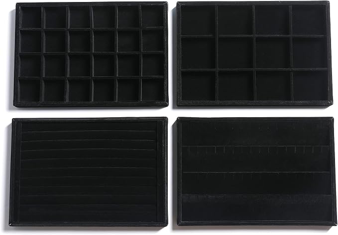Frebeauty Stackable Velvet Jewelry Organizer Trays by Frebeauty