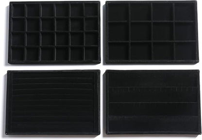 Frebeauty Stackable Velvet Jewelry Organizer Trays by Frebeauty