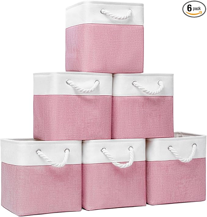 Fabric Storage Cubes, 11 inch cube storage bin by GUOOVVS