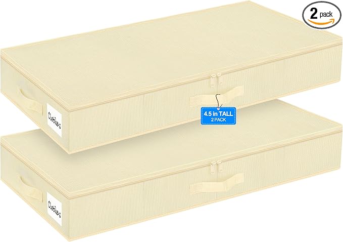 punemi 4.5 Inch Tall Low Profile Under Bed Storage Containers Bins, Under Couch by Punemi