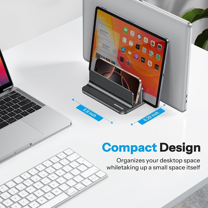 OMOTON Vertical Laptop Stand, Desktop Aluminum Mac Book Stand - Image 5