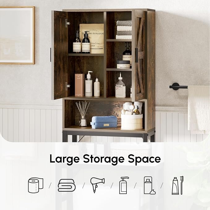 Brown Over The Toilet Storage Cabinet - Image 6