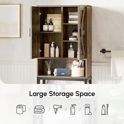 Brown Over The Toilet Storage Cabinet - Image 6