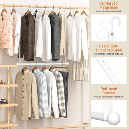 SUTINE Closet Rods for Hanging Clothes, Adjustable Metal Closet Extender - Image 3