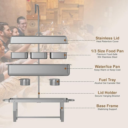 Chafing Dishes Buffet Set for Food Warming and Serving, 11QT Stainless Steel - Image 5