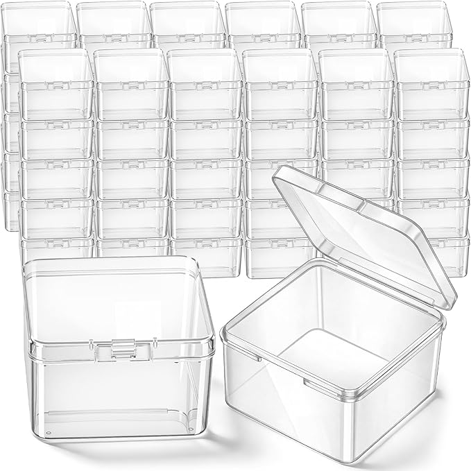 Jetec 60 Pieces Mini Plastic Clear Beads Storage Containers Box by Jetec