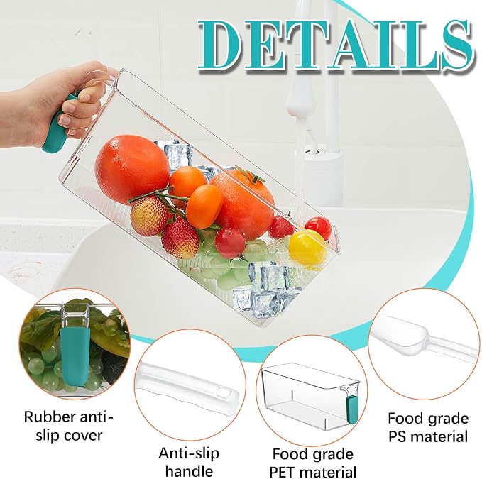 Havawish Ice Storage Bin and Flexible Scoop Set Plastic Freezer Bin - Image 3