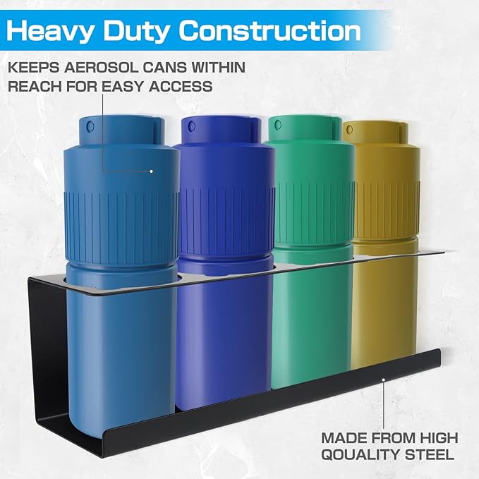 RealPlus Aerosol Spray Can Holder Rack Organizer, 4 Can Spray Bottle Holder - Image 4