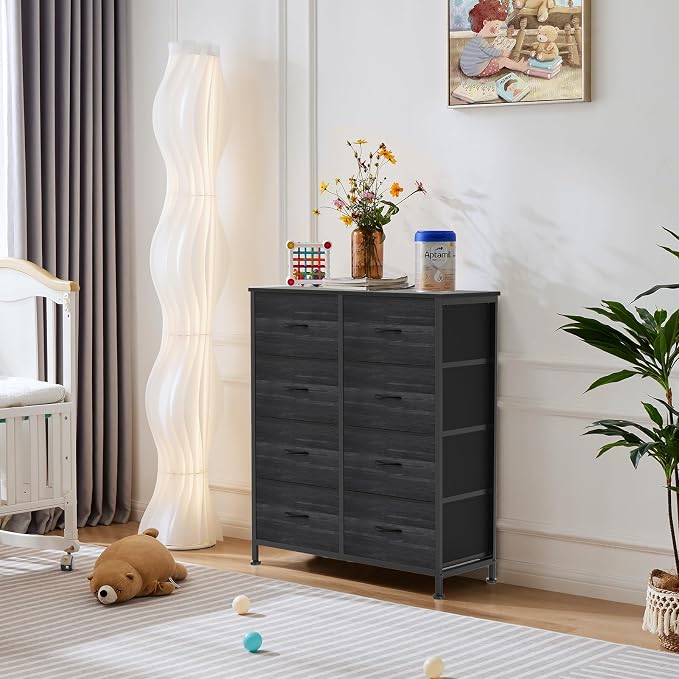 OLIXIS Dresser for Bedroom, 8 Storage Drawers, Tall Fabric Tower Organizer | - Image 2