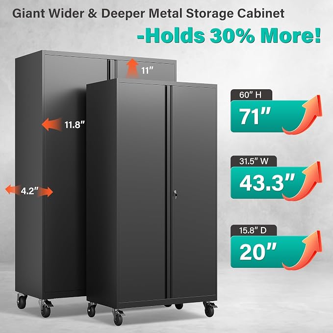 Wide & Deep Metal Storage Cabinet - Image 6