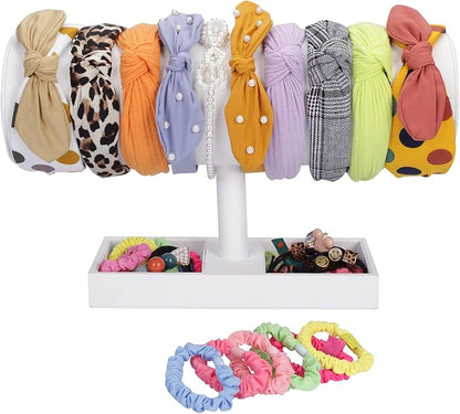 White Leather Headband Holder Organizer Storage Headband Stand Display Baby - Image 3