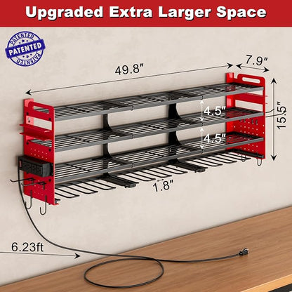 12 Cordless Drill Holder Large Power Tool Organizer Wall Mount - Image 2