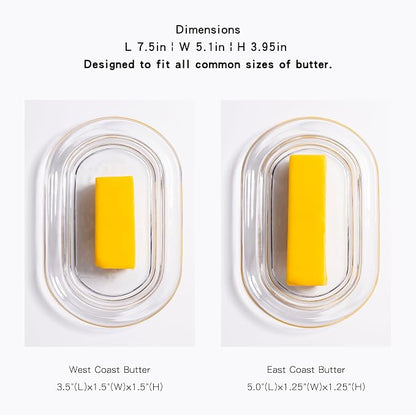 7.5" Large Glass Butter Dish - Image 3