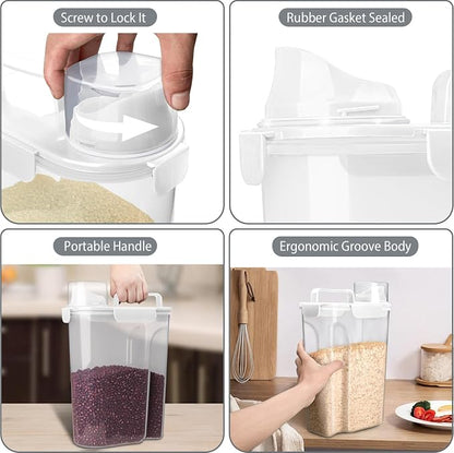 Komzon Rice Container, Airtight Rice Storage Container 10lb, Cereal Containers - Image 5