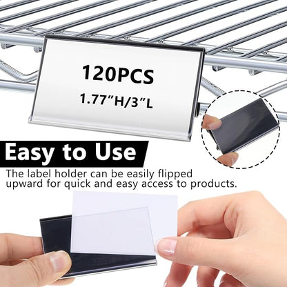 120 Pcs Wire Shelf Label Holders Compatible - Image 4