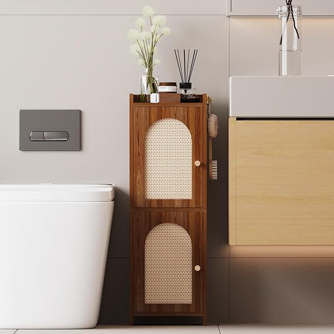 Arbuxzuy Rattan Bathroom Storage Cabinet by Arbuxzuy