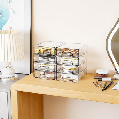 12 Pack Clear Stackable Storage Drawers, 2.2'' Acrylic Drawer Organizers - Image 6