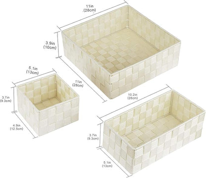 Posprica Woven Storage Baskets for Organizing, Small Black Baskets Cube Bin - Image 3