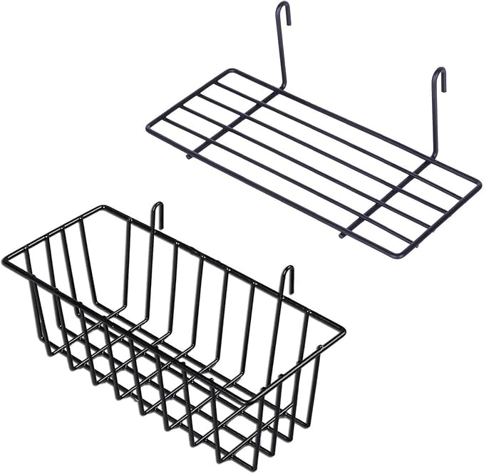 GBYAN Grid Wall Basket Wall Grid Panel Accessories Wire Straight Shelf by GBYAN