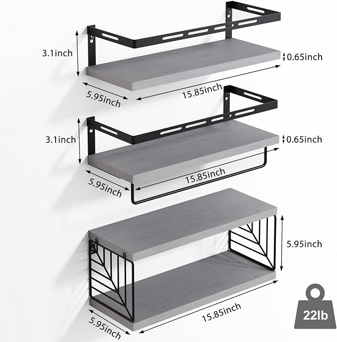 Fixwal Wall Mounted Bathroom Shelves Over Toilet | Wall Shelf - Image 2
