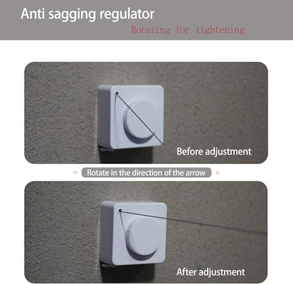 Indoor Retractable Clothesline, Wall-Mounted Heavy Duty Laundry Line, Stainless - Image 3