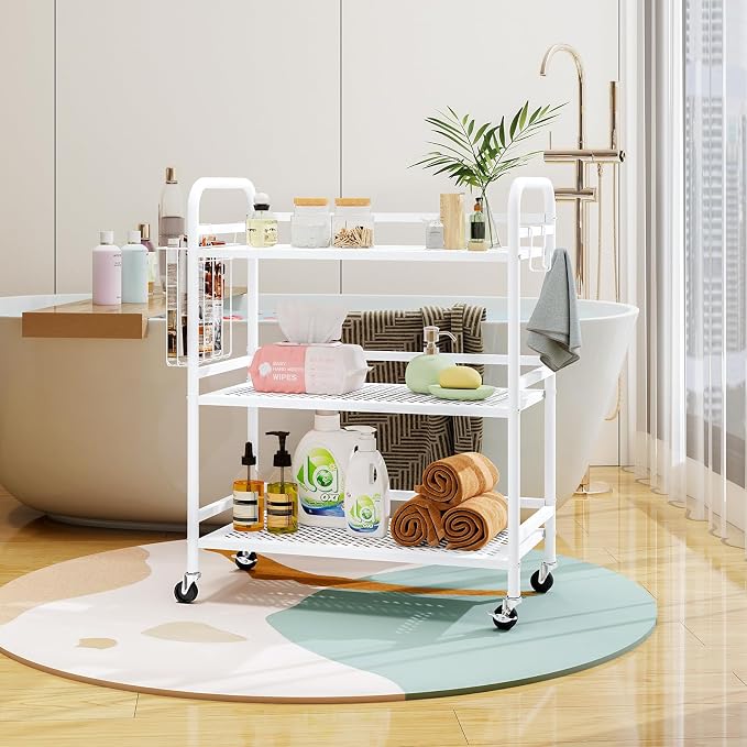 HDANI 3 Tier Metal Mesh Utility Cart, Large Capacity Multipurpose Heavy Vehicle - Image 8