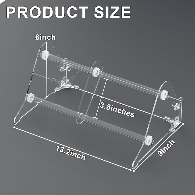 Homakover Acrylic Ribbon Storage Organizer, Wall Mounted or Desk Top, 2-Layer - Image 2
