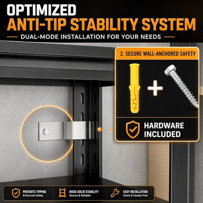 Garage Shelving Unit, 2400LBS Heavy Duty 4-Tier Metal Storage Shelves, - Image 6