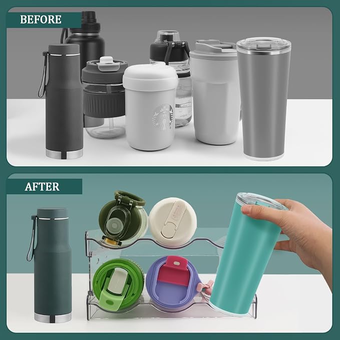 Stackable Bottle Organizer, Non-Slip Water Bottle Holder - Image 6