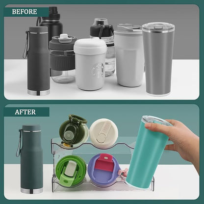 Stackable Bottle Organizer, Non-Slip Water Bottle Holder - Image 6