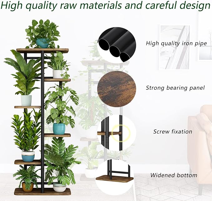 LINZINAR Plant Stand 6 Tier 7 Plant Multiple Flower Rack Holder Shelves Rack - Image 5