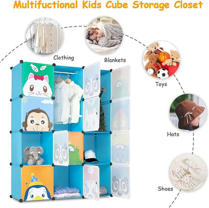 Cubes Storage Organizer, 12-Cube Plastic DIY Cabinet Clothes Wardrobe Closet - Image 8