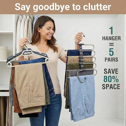 Pants Hangers Space Saving, 5 Tier Jeans Hanger - Image 3