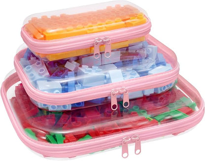 Clear Hard Plastic Zipper Case, Transparent Double Zippers Hard Pouch by Unknown