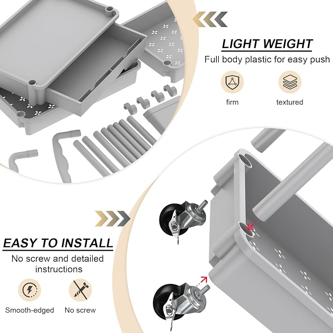 Goovilla 4 Tier Rolling Utility Cart Organizer - Image 3
