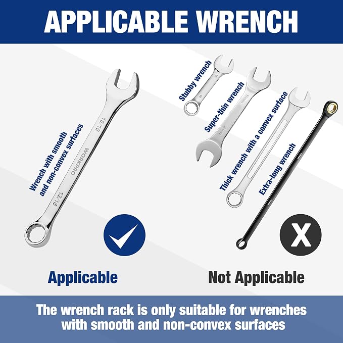 WORKPRO 2-Piece Wrench Organizer, 24-Slot Plastic Holder Set - Image 5