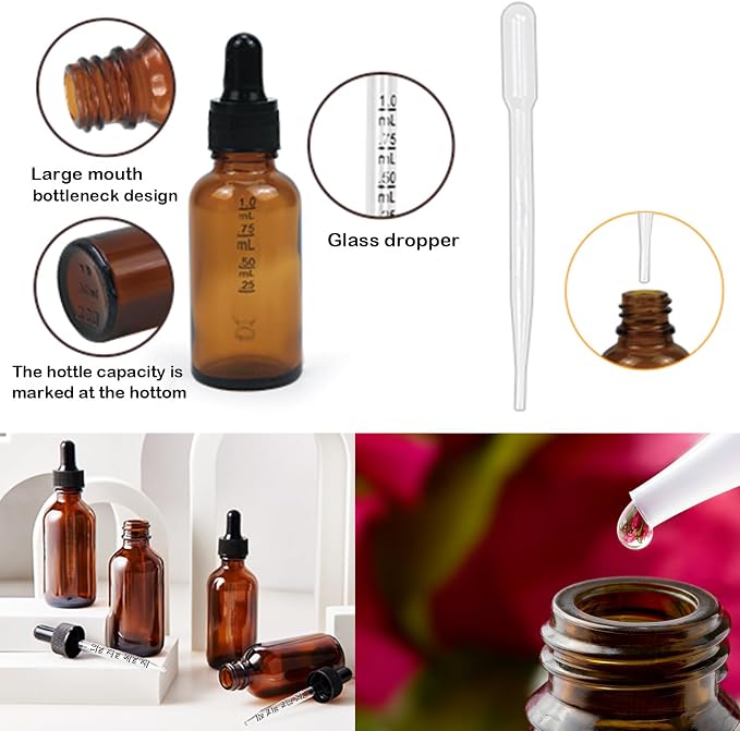 10 Pack 2 Oz Amber Glass Bottles - Image 3