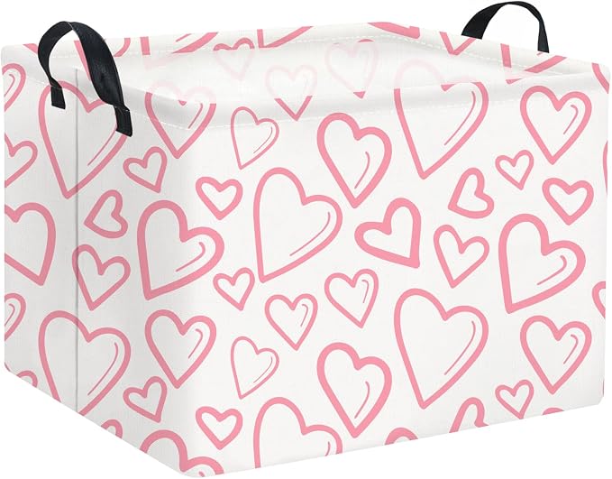 Rectangular Valentines Basket for Home Kitchen Girls Cute Kids Storage Bin by TIBAOLOVER