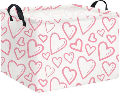 Rectangular Valentines Basket for Home Kitchen Girls Cute Kids Storage Bin by TIBAOLOVER