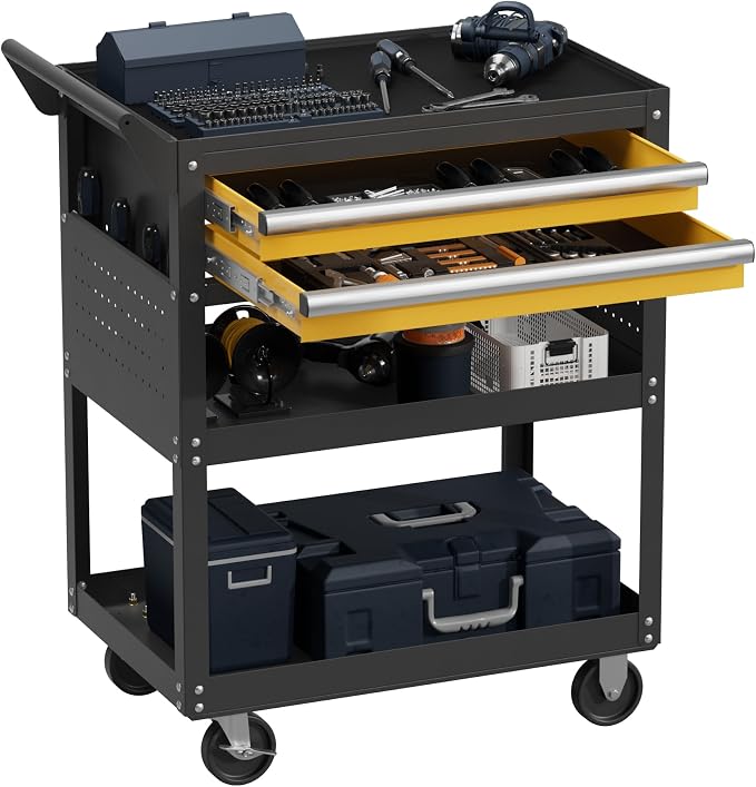 5-Tier Rolling Tool Cart on Wheels, Tool Storage Organizer by VDEVY