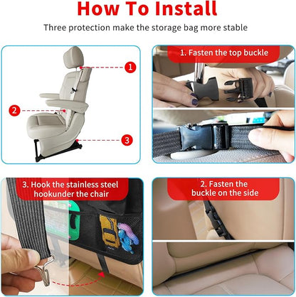 Car Backseat Organizer with Tablet Holder, 6 Storage Pockets Seat Back - Image 7