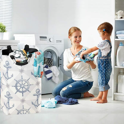 Anchor and Rudder Grey Large Laundry Hamper - Image 5