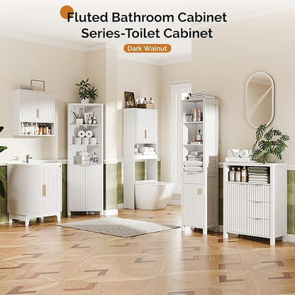 VINGLI Over The Toilet Storage Cabinet White, Modern Bathroom Organizer - Image 9