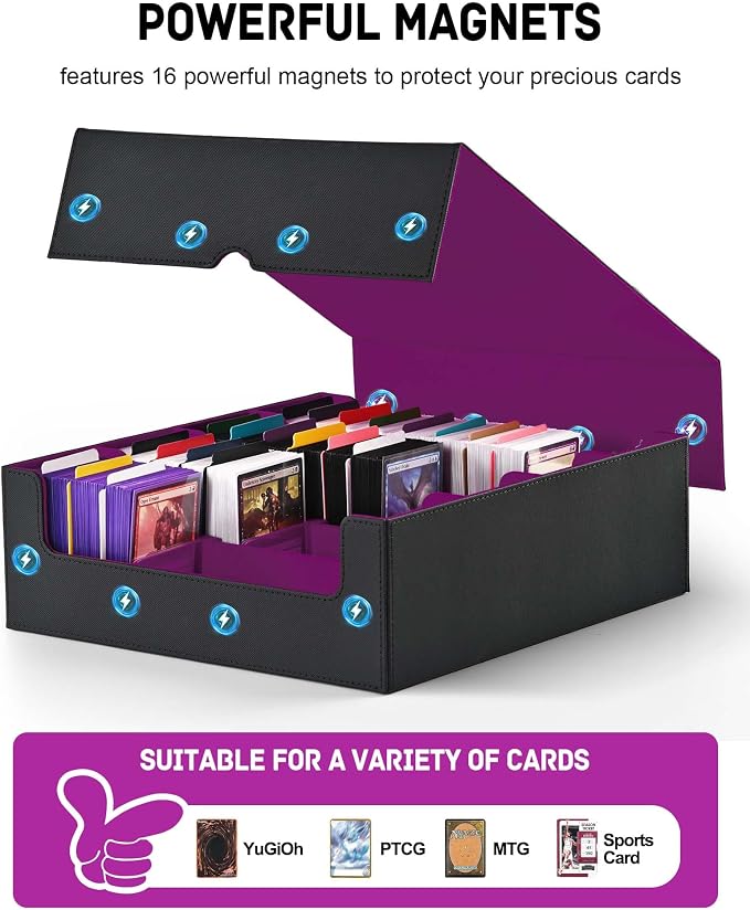ZLCA Card Storage Box for MTG PTCG, Commander Deck Box Holds 3200+ Cards - Image 4