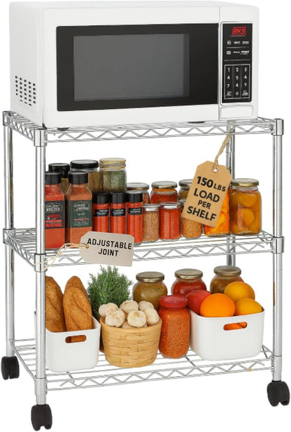 3 Tier Wire Shelving Unit Storage Rack, Metal Heavy Duty Utility Organizers by DisplaysByJack