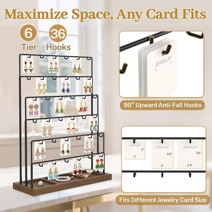 MODOWEY Earring Holder Organizer Display Rack - Image 3