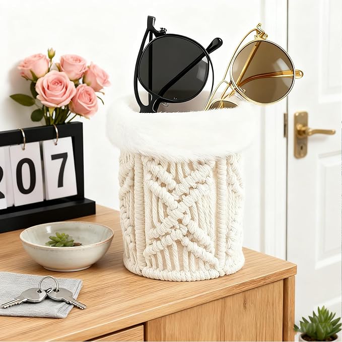Glasses Holder for Nightstand, Boho Decor Eyeglass Case, Anti-scratch Plush - Image 5